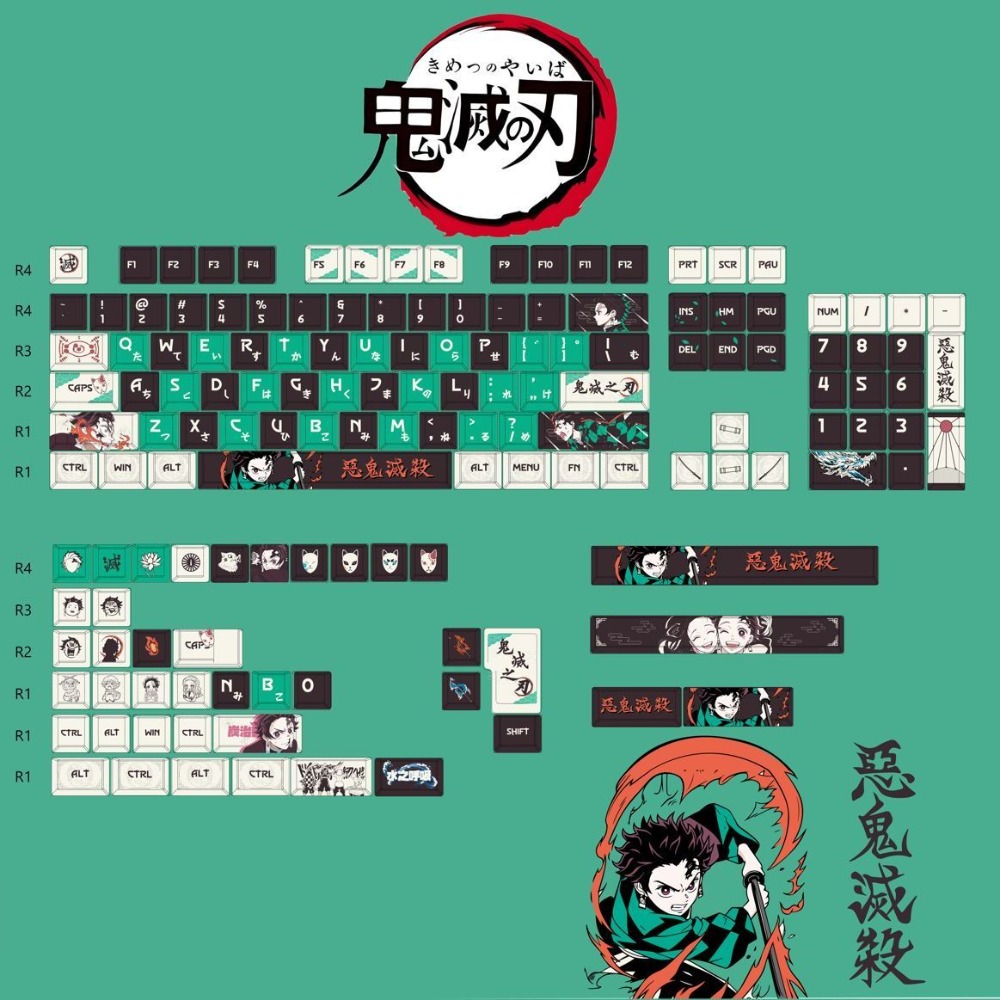 Keycap Artisan Anime - Teclas Demon Slayer Tanjiro Kamado PBT